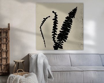 Abstract botanisch. Varens in zwart en wit. van Dina Dankers