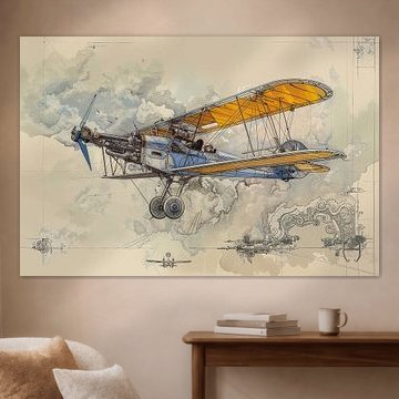 Zeichnung, Flugzeug -2 von Peter Pen Zeichnungen und Gemälde