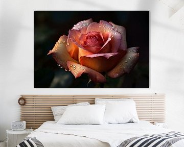 Rozen in ochtenddauw close-up