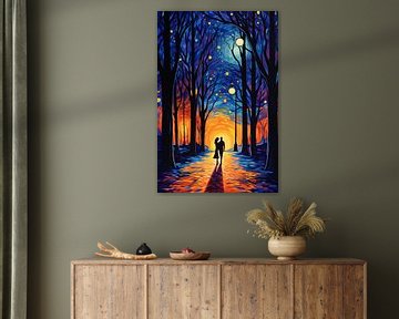 Romantische Wandeling in Schemerig Kleurbos van Art & Soul Creations