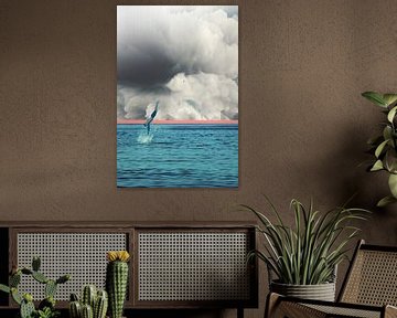 Verwachtingen - Abstracte collage met waterjumper van Dirk Wüstenhagen