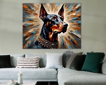 Doberman Pinscher Hond Kunst - Uniek Portret door Johanna's Art van Johanna's Art