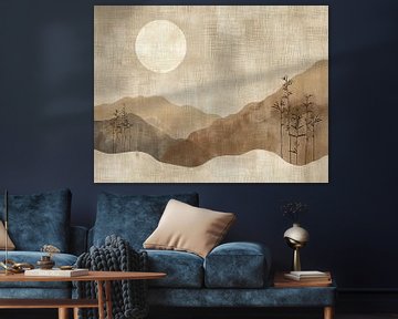 Serene Moon Over Muted Mountains van Modern Collection