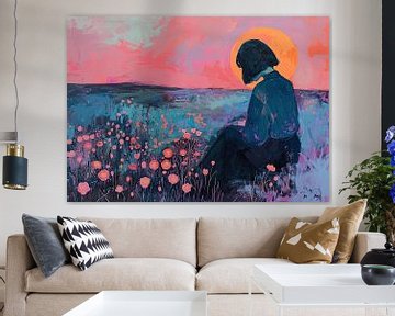 Vrouwen Schilderij | Solitude Blooms van Blikvanger Schilderijen