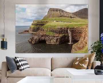 Faroe Islands | waterfall | landscape | Mulafossur