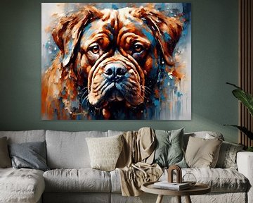 De gerimpelde Royalty: Vier uw Dogue de Bordeaux met originele kunst!** van Johannas Art Creations