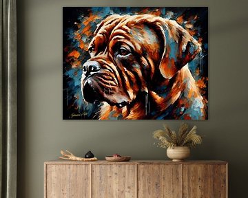 Dogue de Bordeaux Kunst | Origineel door Johanna's Art van Johannas Art Creations