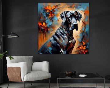 Duitse Dog Art Print 4- Grillig Portret door Johanna's Art van Johannas Art Creations