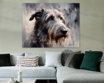 Ierse Wolfshond Hond Kunst - Origineel Schilderij door Johanna's Art van Johannas Art Creations