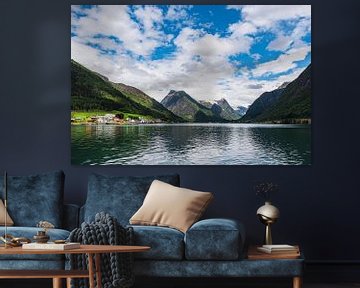 View over the Fjærlandfsjord in Norway by Rico Ködder