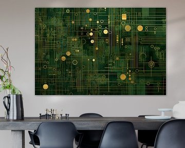 Golden Circuit on Green Background by Whale & Sons