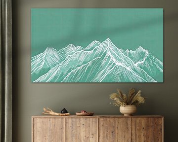Art minimaliste de la montagne pour la décoration d'intérieur moderne