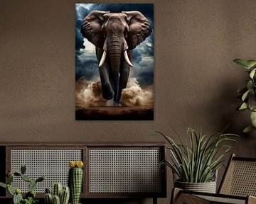 Olifant doorstaat woeste storm