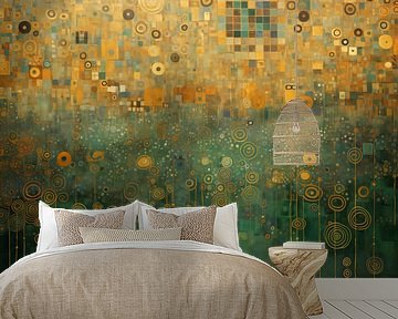 Goldene Geometrie über grünen Feldern von Whale & Sons