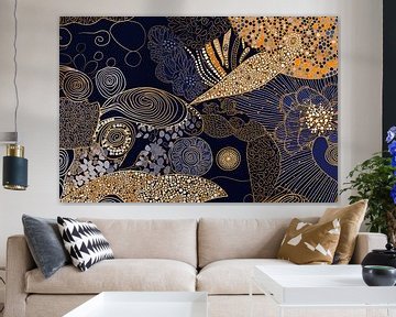 Complexe Patronen op Donkerblauw van Whale & Sons