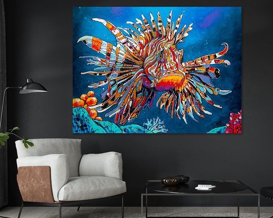 Voorbeeld van het werk in een kamer