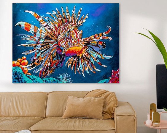 Voorbeeld van het werk in een kamer