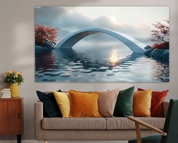 Brücke der Reflektionen: Herbstlicher Sonnenuntergang
