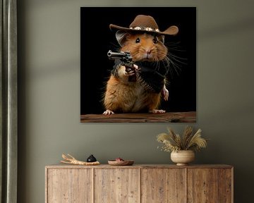Cowboy hamster met revolver van TheXclusive Art