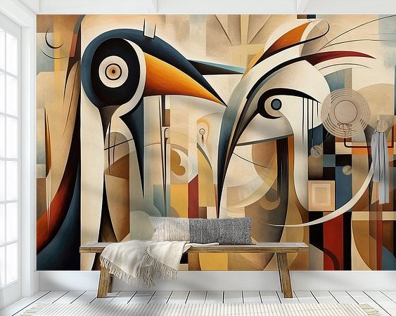 Voorbeeld van het werk in een kamer