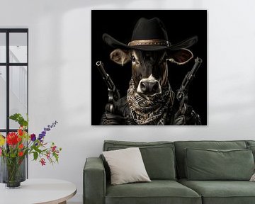 Cowboy koe met revolvers van TheXclusive Art