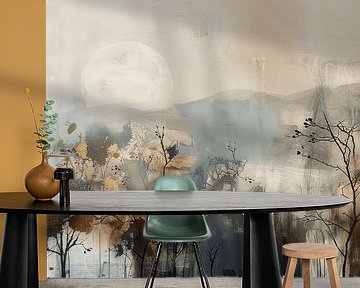 Moderne und abstrakte Landschaft in Erdtönen von Japandi Art Studio