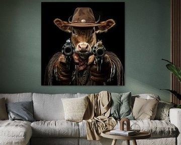Cowboy koe met pistolen van TheXclusive Art