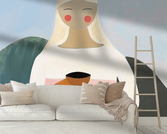 Voorbeeld van het werk in een kamer