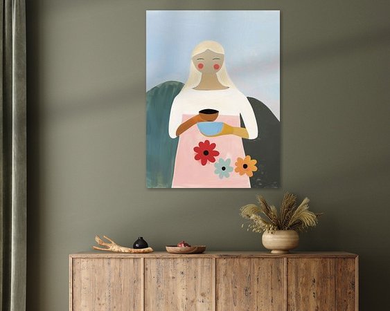 Voorbeeld van het werk in een kamer