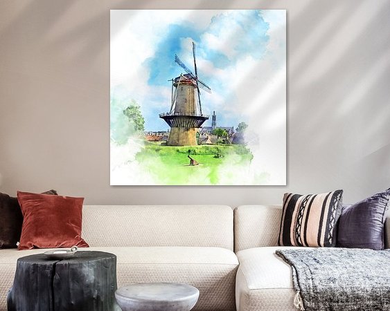 Voorbeeld van het werk in een kamer