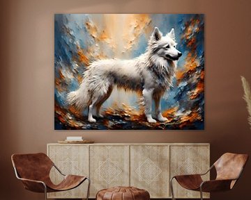 Omarm de poolwind: Yakutische Laika Hond Kunst door Johanna's Art van Johannas Art Creations