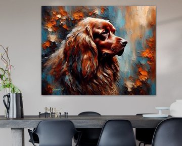 Sussex Spaniel Hond Kunst 1 - Origineel kunstwerk door Johanna's Art van Johannas Art Creations