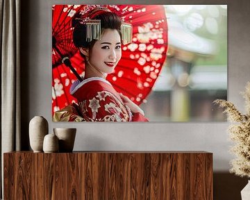 japanese woman with parasol by Egon Zitter