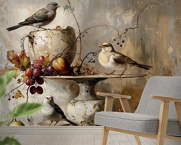 Still life with birds by Carla Van Iersel