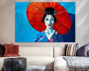 Japanese painting Geisha by Egon Zitter