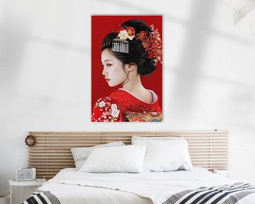 Geisha schilderij van Egon Zitter