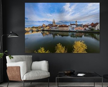 Uitzicht op het oude stadscentrum van Regensburg in Beieren van Tilo Grellmann
