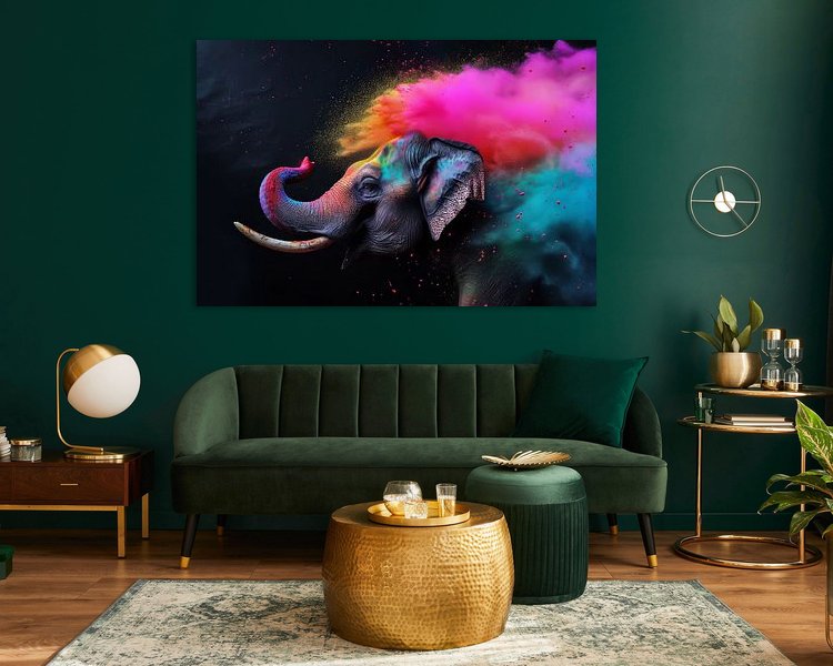 Voorbeeld van het werk in een kamer