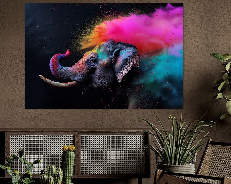 Voorbeeld van het werk in een kamer