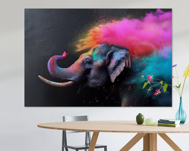 Voorbeeld van het werk in een kamer