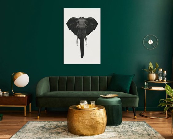 Voorbeeld van het werk in een kamer