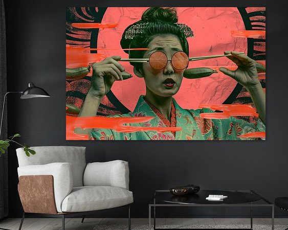 Voorbeeld van het werk in een kamer