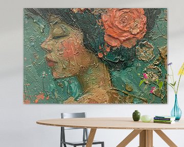 Japans schilderachtig portret met roos van Egon Zitter