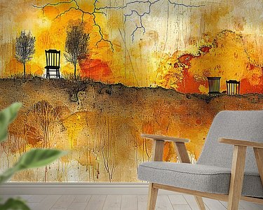 Voorbeeld van het werk in een kamer