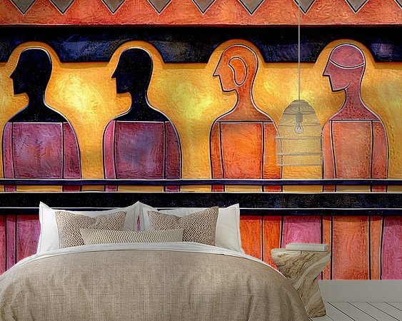 Voorbeeld van het werk in een kamer