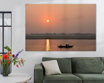 Lever du soleil sur le Gange sur Thea Oranje