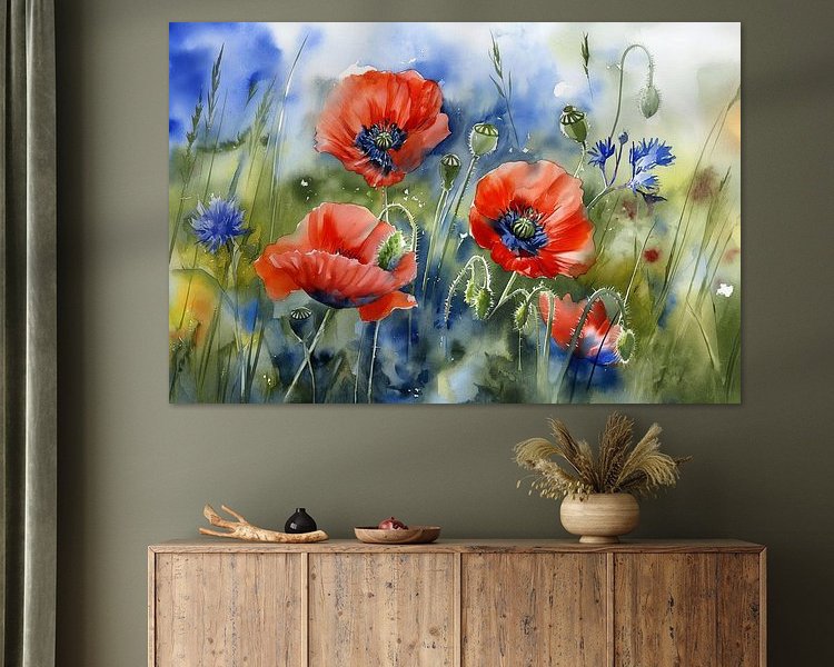 Voorbeeld van het werk in een kamer