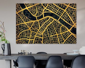 Urban Map Wall Art - moderne stadsplattegrond van Vlindertuin-Art
