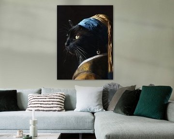 Cat Art in the Style of Vermeer van Vincent the Cat