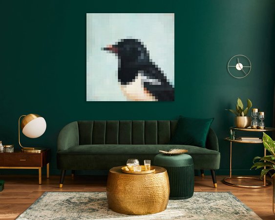 Voorbeeld van het werk in een kamer